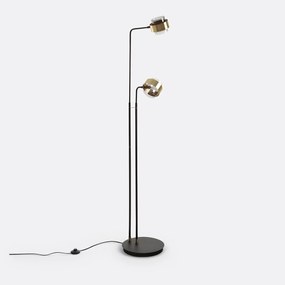Vloerlamp met 2 armen, glas en metaal, Botello