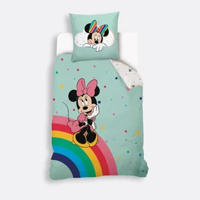 Bedset in katoen, Minnie regenboog