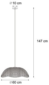 Bohemian hanglamp zwart met bamboe - LilyBohemian E27 Bohemian Binnenverlichting Lamp