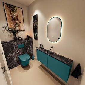 MONDIAZ TURE-DLUX 120cm toiletmeubel Smag. EDEN wastafel Lava positie midden. Zonder kraangat. TUREDX120SMAM0LAV