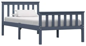vidaXL Bedframe met 2 lades massief grenenhout grijs 100x200 cm