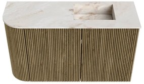 Mondiaz Joya DLux 70cm toiletmeubel ronding links dusk met wastafel faye rechts zonder kraangat frappe