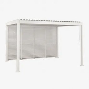 Bioclimatische Aluminium Pergola Met Lamellen En Zijpaneel Druvia Gardenia Wit & Pergola Van 3x4 M Met 4 Panelen Van 92,5 Cm - Sklum