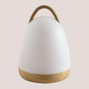 Draadloze Led Tafellamp Andrew Wit – Natuurlijk Hout - Sklum