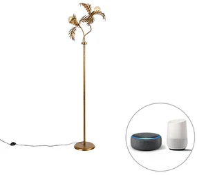 Smart vloerlamp goud 187 cm incl. 2 Wifi G95 - Botanica Landelijk E27 Binnenverlichting Lamp