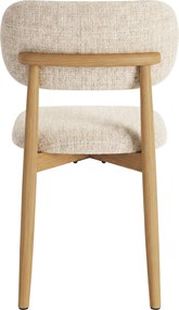 AVLO Beige (stof Juto 4)/gelakt eiken frame – HOUTEN STOEL VOOR WOONKAMER, EETKAMER, KEUKEN RETRO