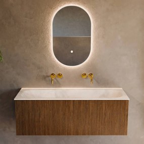 Mondiaz Kurve-dlux 120cm badmeubel dusk met 1 lade en wastafel big large midden zonder kraangat ostra