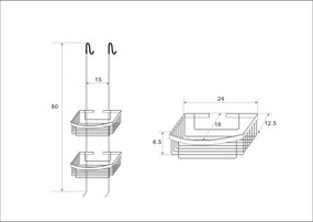 Mueller Utrecht doucherek 2 laags 80cm mat zwart