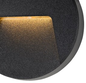 Set van 2 buiten wandlampen zwart rond incl. LED IP65 - Gem Modern IP65 Buitenverlichting