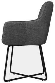 Eetkamerstoel - Arne - stof Bjorn grof geweven donker grijs