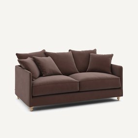 3-zits compacte slaapbank in linnen fluweel, LAZARE