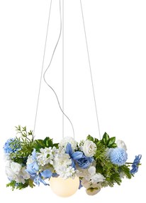Bohemian plafondlamp zwart met gekleurde bloemen blauw en wit - Flower PowerBohemian G9 Bohemian rond Binnenverlichting Lamp