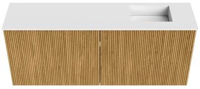 Mondiaz Joya 100cm toiletmeubel oak met wastafel faye rechts 1 kraangat talc