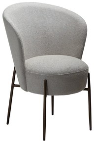 Dan-Form Orbit Eetkamerstoel Met Hoge Rugleuning Rond Boucle Cashmere