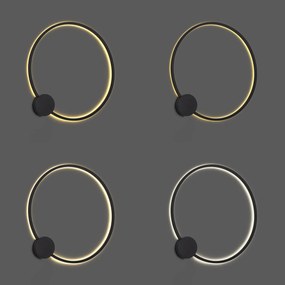 Design wandlamp zwart 67cm incl. LED 3-staps dimbaar - Anello