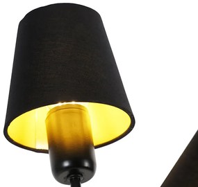 Design vloerlamp zwart 3-lichts met klemkappen - Wimme Design E27 Binnenverlichting Lamp