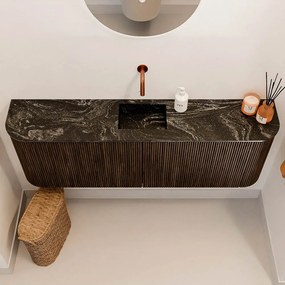 Mondiaz Joya DLux 125cm toiletmeubel ronding links/rechts walnut met wastafel faye midden zonder kraangat lava
