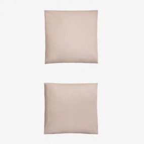 Pack Van 2 Kussenslopen Van 180-draads Perkal Katoen Lesia Licht Make Up & 60 X 60 Cm - Sklum