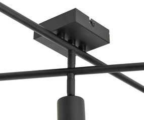 Moderne Spot / Opbouwspot / Plafondspot zwart 5-lichts - Facil Modern E27 vierkant Binnenverlichting Lamp