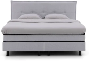 Goossens Basic Boxspring Compleet Kaja, 160 x 200 cm box (= 2x 80cmx 200cm) 1x matras gestoffeerd pocketvering, 1x matrastopper gestoffeerd