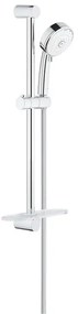 GROHE New Tempesta Cosmopolitan 100 Glijstangset - 60cm - ronde handdouche - 4 straalsoorten - gladde doucheslang - met zeepschaal - chroom/wit 27577002