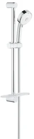 GROHE New Tempesta Cosmopolitan 100 Glijstangset - 60cm - ronde handdouche - 4 straalsoorten - gladde doucheslang - met zeepschaal - chroom/wit 27577002