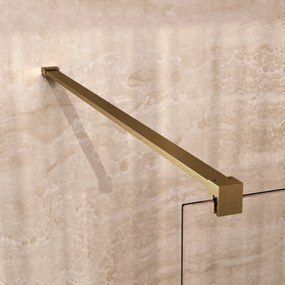 Brauer Void Carving profielloze douchecabine 80x100cm messing geborsteld PVD