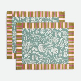 Set van 2 bedrukte placemats, katoen, LINDA