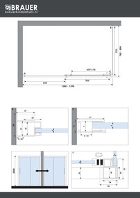 Brauer Season douchecabine met schuifdeur 140x80cm zwart mat