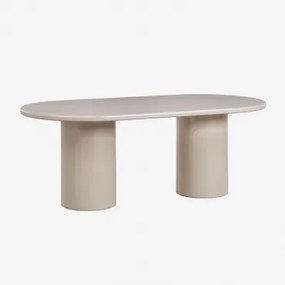 Ovale Eettafel 200x100 Cm In Mdf Rodeo Tapioca Beige - Sklum