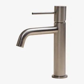 Kraan Voor Wastafel In Messing Orveta Geborsteld Grijs & ↑20 Cm - Sklum
