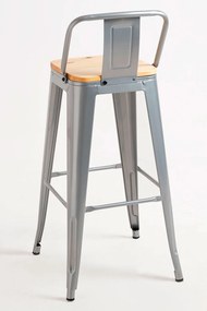 Kruk Torix met rugleuning van natuurlijk hout