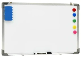 vidaXL Whiteboard magnetisch 50x35 cm staal wit