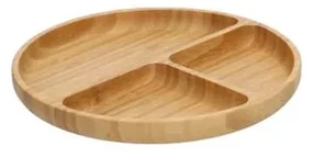Bord met verdeelvakken, bamboe,Ø 20 cm
