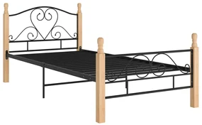 vidaXL Bedframe metaal zwart 100x200 cm
