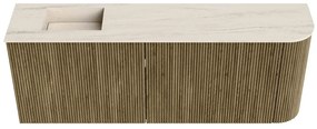 Mondiaz Joya DLux 110cm toiletmeubel ronding rechts dusk met wastafel faye links zonder kraangat meli