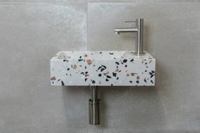 Saniclear Terrazzo fonteinset met rechte kraan in RVS