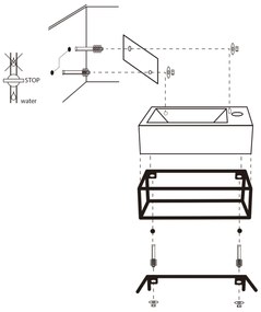 Differnz Force fonteinset natuursteen bombai black met handdoekrek en gebogen kraan mat chroom