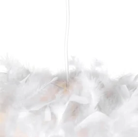 Stoffen Eettafel / Eetkamer Landelijke hanglamp wit met veren - Feather Landelijk / Rustiek E27 rond Binnenverlichting Lamp