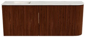 Mondiaz Joya DLux 100cm toiletmeubel ronding rechts ruby met wastafel faye links zonder kraangat ostra