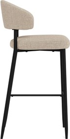 Mazzoni IRIS Beige (stof Basel 24)/zwart onderstel - GESTOFFEERDE BARKRUK VOOR KEUKEN/BAR