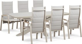 Tuinset 6 personen 220 cm Aluminium Taupe Lifestyle Garden Furniture Essence/Belluno