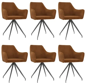vidaXL Eetkamerstoelen 6 st fluweel bruin
