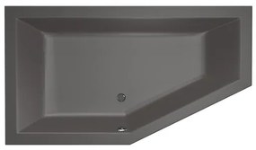 Xenz Society Hoekbad - 160x90x53 - afvoer Midden - Links - acryl - antraciet 6881-05