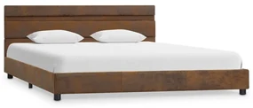 vidaXL Bedframe met LED stof bruin 140x200 cm