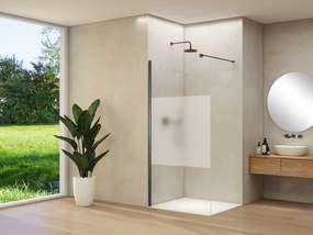 Van Rijn ST01 inloopdouche 40x200cm helder glas met satijnband gun metal