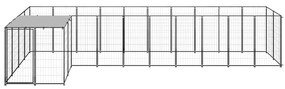 vidaXL Hondenkennel 7,26 m² staal zwart