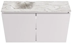 Mondiaz Ture DLux toiletmeubel 80cm cale met wastafel glace links met kraangat