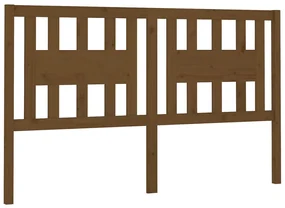 vidaXL Hoofdbord 146x4x100 cm massief grenenhout honingbruin