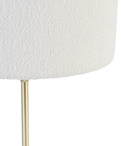 Tafellamp goud verstelbaar met kap boucle wit 35 cm - Parte Design E27 rond Binnenverlichting Lamp
